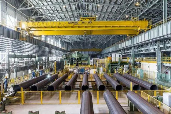 Steel Pipe Manufacturing with Double Submerged Arc Welded Pipe and Black Painting Process Spiral Submerged- Arc Welded Steel Pipe