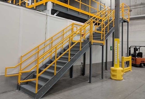 Prefabricated Metal Stairs Heavy Duty Steel Structure Galvanized Steel Structures